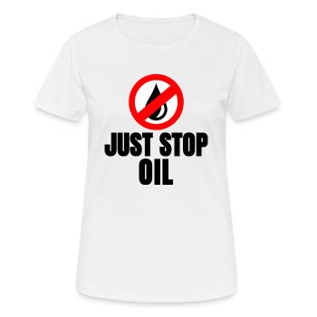 Il suffit d’arrêter le pétrole - T-shirt respirant Femme - blanc - Devant - AI Model Female 172 dark (172cm)