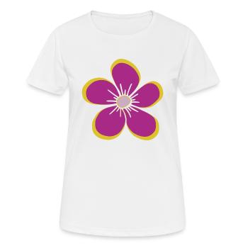 fleur violette, fleur, floral, motif floral, floral - T-shirt respirant Femme - blanc - Devant - AI Model Female 172 dark (172cm)