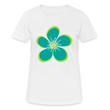 Fleur verte, fleur, floral, motif floral, floral - T-shirt respirant Femme - blanc - Devant - AI Model Female 172 dark (172cm)