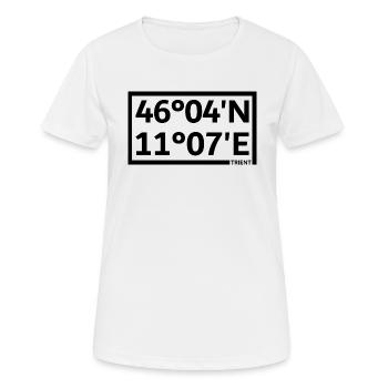 Coordonnées de Trente - T-shirt respirant Femme - blanc - Devant - AI Model Female 172 dark (172cm)