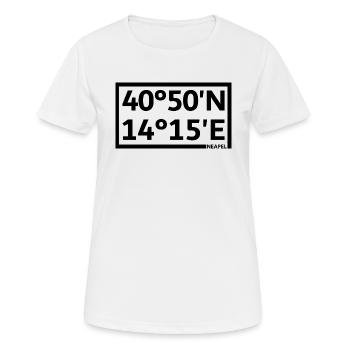 Neapel Koordinaten - Frauen T-Shirt atmungsaktiv - Weiß - Vorne - AI Model Female 172 dark (172cm)