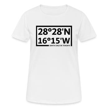 Coordonnées de Santa Cruz de Tenerife - T-shirt respirant Femme - blanc - Devant - AI Model Female 172 dark (172cm)