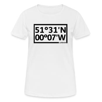 Coordonnées de Londres - T-shirt respirant Femme - blanc - Devant - AI Model Female 172 dark (172cm)