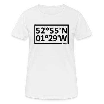 Derby Koordinaten - Frauen T-Shirt atmungsaktiv - Weiß - Vorne - AI Model Female 172 dark (172cm)