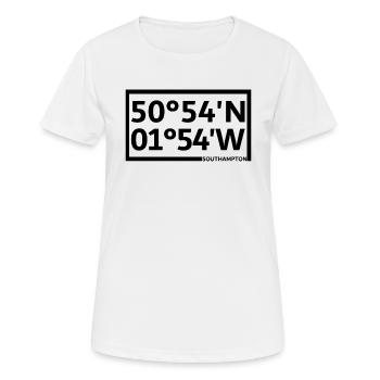 Coordonnées de Southampton - T-shirt respirant Femme - blanc - Devant - AI Model Female 172 dark (172cm)