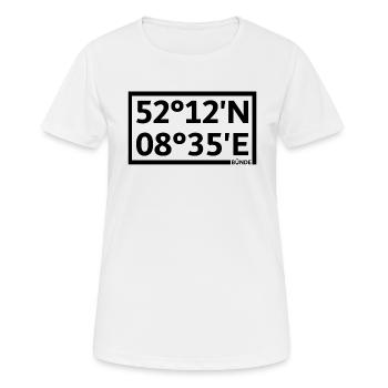 Coordonnées Frets - T-shirt respirant Femme - blanc - Devant - AI Model Female 172 dark (172cm)