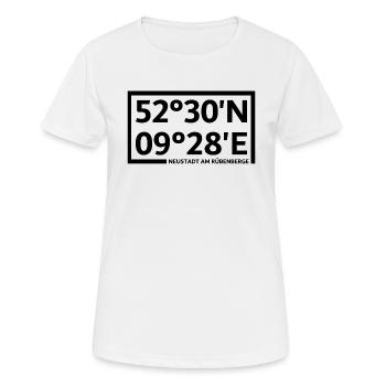 Neustadt am Rübenberge Koordinaten - Frauen T-Shirt atmungsaktiv - Weiß - Vorne - AI Model Female 172 dark (172cm)