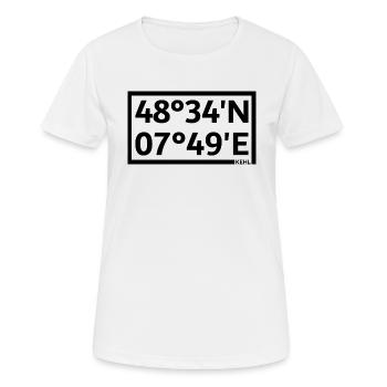 Kehl Koordinaten - Frauen T-Shirt atmungsaktiv - Weiß - Vorne - AI Model Female 172 dark (172cm)