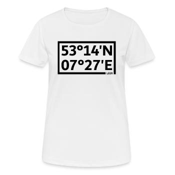 Leer Koordinaten - Frauen T-Shirt atmungsaktiv - Weiß - Vorne - AI Model Female 172 dark (172cm)