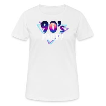 Fête des années 90 années 90 - T-shirt respirant Femme - blanc - Devant - AI Model Female 172 dark (172cm)