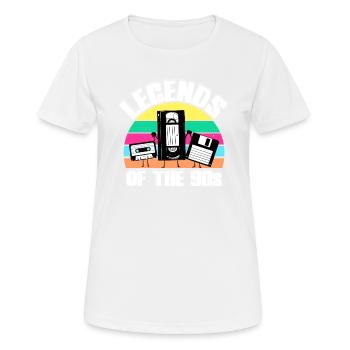 90er Jahre - Frauen T-Shirt atmungsaktiv - Weiß - Vorne - AI Model Female 172 dark (172cm)