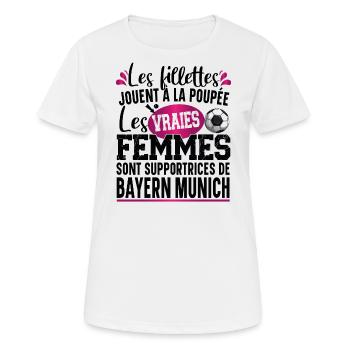 Bayern Munich Supportrice Football Cadeau Femme - T-shirt respirant Femme - blanc - Devant - AI Model Female 172 dark (172cm)