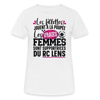 Lens Lensois Supportrice Football Cadeau Femme - T-shirt respirant Femme - blanc - Devant - AI Model Female 172 dark (172cm)