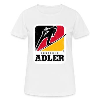 SKISPRINGER GERMANY DEUTSCHE ADLER VINTAGE - Frauen T-Shirt atmungsaktiv - Weiß - Vorne - AI Model Female 172 dark (172cm)