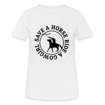 Save a horse ride a - Women's Breathable T-Shirt - white - Front - AI Model Female 172 dark (172cm)
