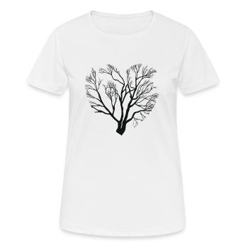 cœur - T-shirt respirant Femme - blanc - Devant - AI Model Female 172 dark (172cm)