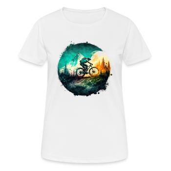 VTT BMX VTT Bike Street Trial Outdoor - T-shirt respirant Femme - blanc - Devant - AI Model Female 172 dark (172cm)