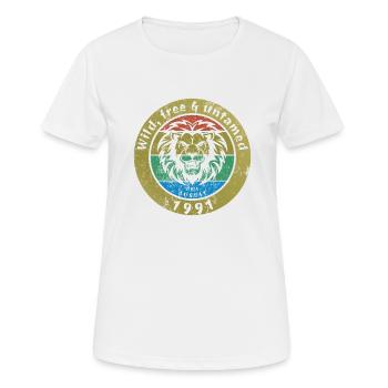 33. Geburtstag Wild, free & untamed since 08/1991 - Frauen T-Shirt atmungsaktiv - Weiß - Vorne - AI Model Female 172 dark (172cm)