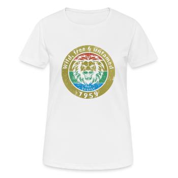 65. Geburtstag Wild, free & untamed since 08/1959 - Frauen T-Shirt atmungsaktiv - Weiß - Vorne - AI Model Female 172 dark (172cm)