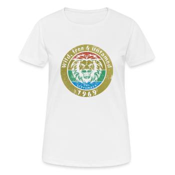 55ème anniversaire Sauvage, libre & indompté depuis 09/1969 - T-shirt respirant Femme - blanc - Devant - AI Model Female 172 dark (172cm)