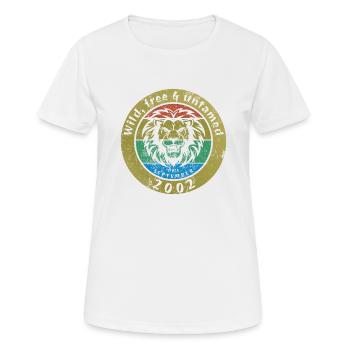 22ème anniversaire Sauvage, libre & indompté depuis 09/2002 - T-shirt respirant Femme - blanc - Devant - AI Model Female 172 dark (172cm)