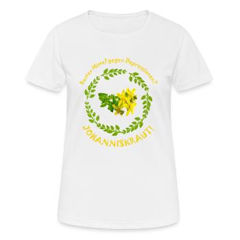 Dépression du millepertuis - T-shirt respirant Femme - blanc - Devant - AI Model Female 172 dark (172cm)
