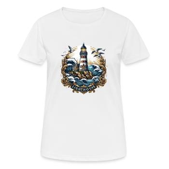 Lighthouse Logo - Women's Breathable T-Shirt - white - Front - AI Model Female 172 dark (172cm)