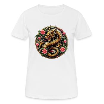 Dragon de Chine - T-shirt respirant Femme - blanc - Devant - AI Model Female 172 dark (172cm)