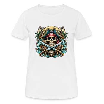 Pirate Logo - T-shirt respirant Femme - blanc - Devant - AI Model Female 172 dark (172cm)