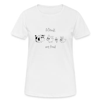 Friends, not food! (Schwarz) - Frauen T-Shirt atmungsaktiv - Weiß - Vorne - AI Model Female 172 dark (172cm)