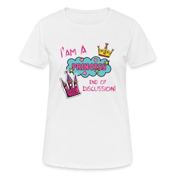 SLOGAN 4 01 - Women's Breathable T-Shirt - white - Front - AI Model Female 172 dark (172cm)
