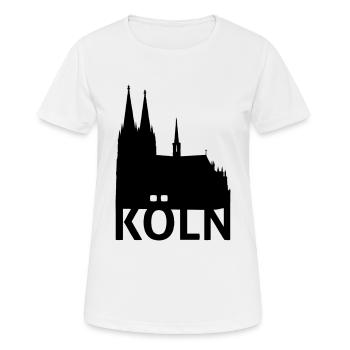Kölner Dom - Frauen T-Shirt atmungsaktiv - Weiß - Vorne - AI Model Female 172 dark (172cm)