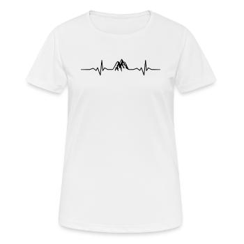 Bergkardiogramm, Herzschlag - Frauen T-Shirt atmungsaktiv - Weiß - Vorne - AI Model Female 172 dark (172cm)