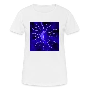 ELEKTRISCHER MANDALA MOND - Frauen T-Shirt atmungsaktiv - Weiß - Vorne - AI Model Female 172 dark (172cm)