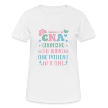 CNA Nursing Quotes Funny Nurse Lovers Cute CNA - Women's Breathable T-Shirt - white - Front - AI Model Female 172 dark (172cm)
