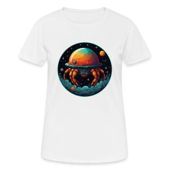 Imaginative whimsical crab spaceship - Women's Breathable T-Shirt - white - Front - AI Model Female 172 dark (172cm)