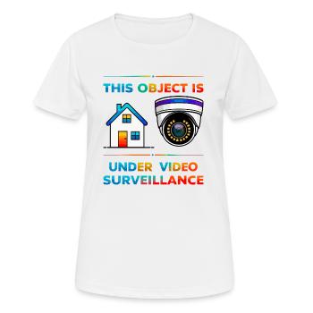 Gebäude Überwachung - Frauen T-Shirt atmungsaktiv - Weiß - Vorne - AI Model Female 172 dark (172cm)