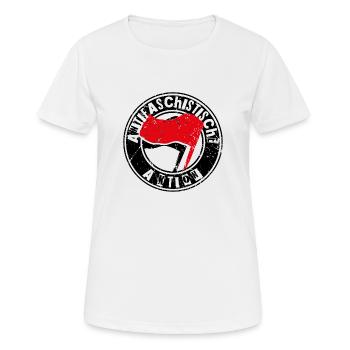Antifaschistische Aktion - Frauen T-Shirt atmungsaktiv - Weiß - Vorne - AI Model Female 172 dark (172cm)