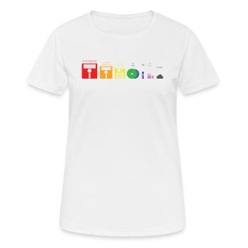 Evolution Speichermedium Disc USB Cloud - Frauen T-Shirt atmungsaktiv - Weiß - Vorne - AI Model Female 172 dark (172cm)