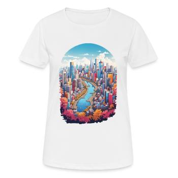 Paysage urbain - T-shirt respirant Femme - blanc - Devant - AI Model Female 172 dark (172cm)