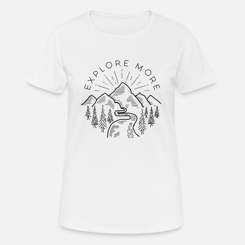Explore more - Frauen T-Shirt atmungsaktiv - Weiß