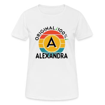Alexandra - Frauen T-Shirt atmungsaktiv - Weiß - Vorne - AI Model Female 172 dark (172cm)