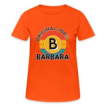 Barbara - Frauen T-Shirt atmungsaktiv - Neonorange - Vorne - AI Model Female 172 dark (172cm)