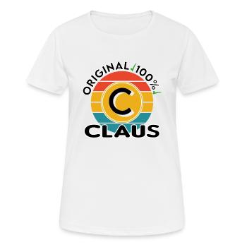 Claus - Frauen T-Shirt atmungsaktiv - Weiß - Vorne - AI Model Female 172 dark (172cm)