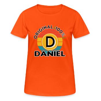 Daniel - Frauen T-Shirt atmungsaktiv - Neonorange - Vorne - AI Model Female 172 dark (172cm)