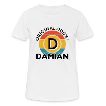 Damian - Frauen T-Shirt atmungsaktiv - Weiß - Vorne - AI Model Female 172 dark (172cm)