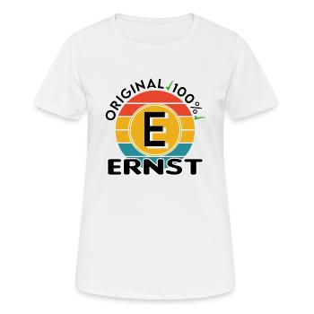 Ernst - Frauen T-Shirt atmungsaktiv - Weiß - Vorne - AI Model Female 172 dark (172cm)