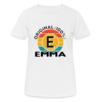 Emma - Frauen T-Shirt atmungsaktiv - Weiß - Vorne - AI Model Female 172 dark (172cm)