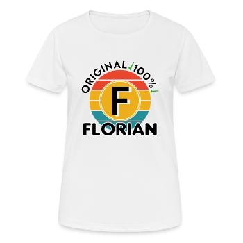 Florian - Frauen T-Shirt atmungsaktiv - Weiß - Vorne - AI Model Female 172 dark (172cm)