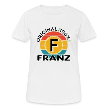 Franz - Frauen T-Shirt atmungsaktiv - Weiß - Vorne - AI Model Female 172 dark (172cm)